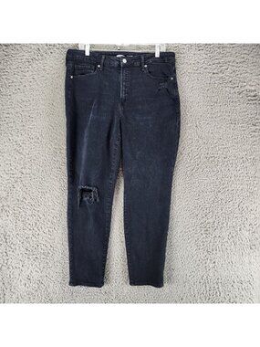 Old Navy Jeans Womens 14 Black Stretch Denim OG Straight